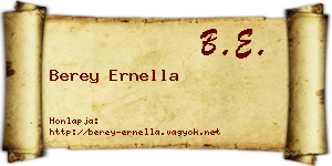 Berey Ernella névjegykártya
